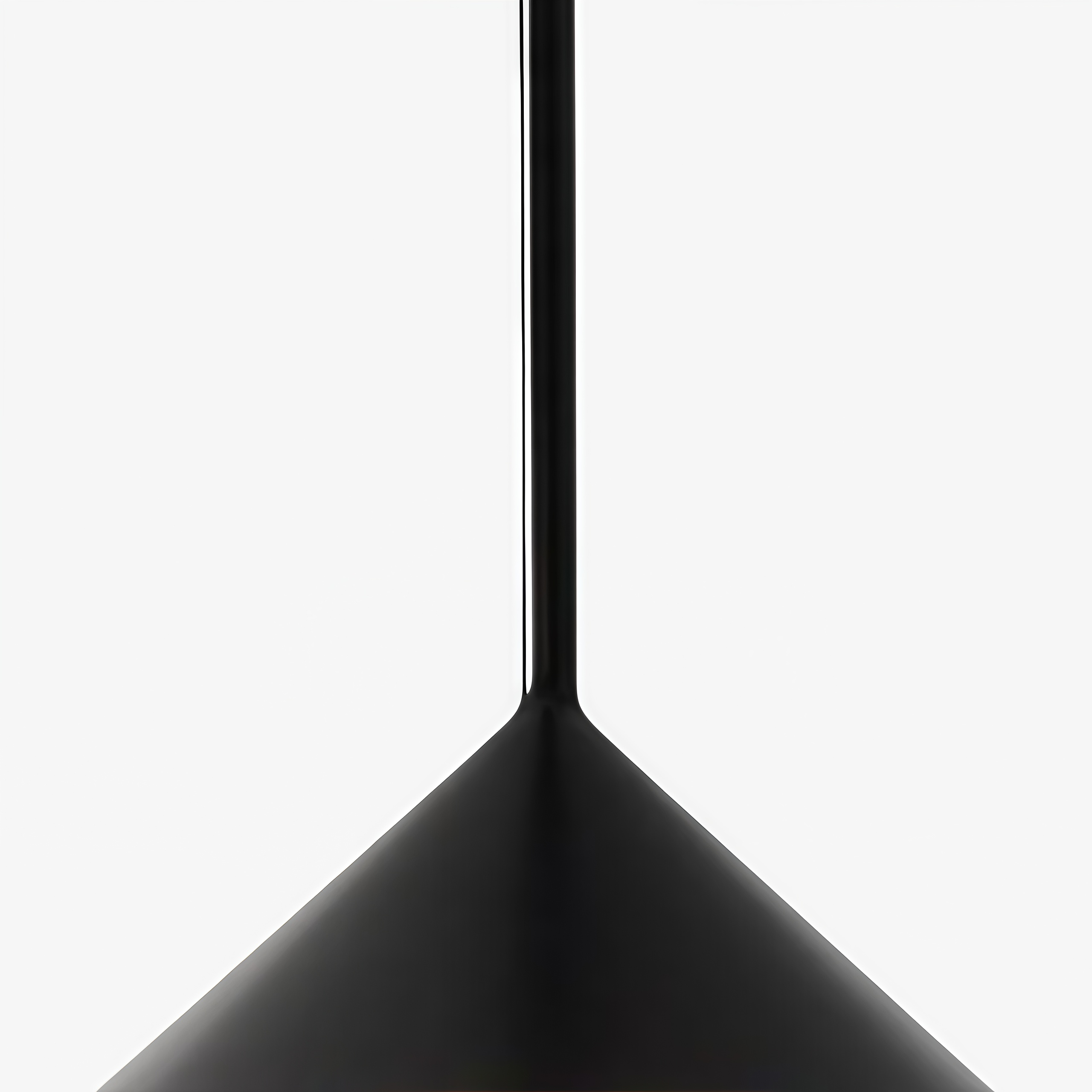 Matte black Brivana pendant cone shade detail