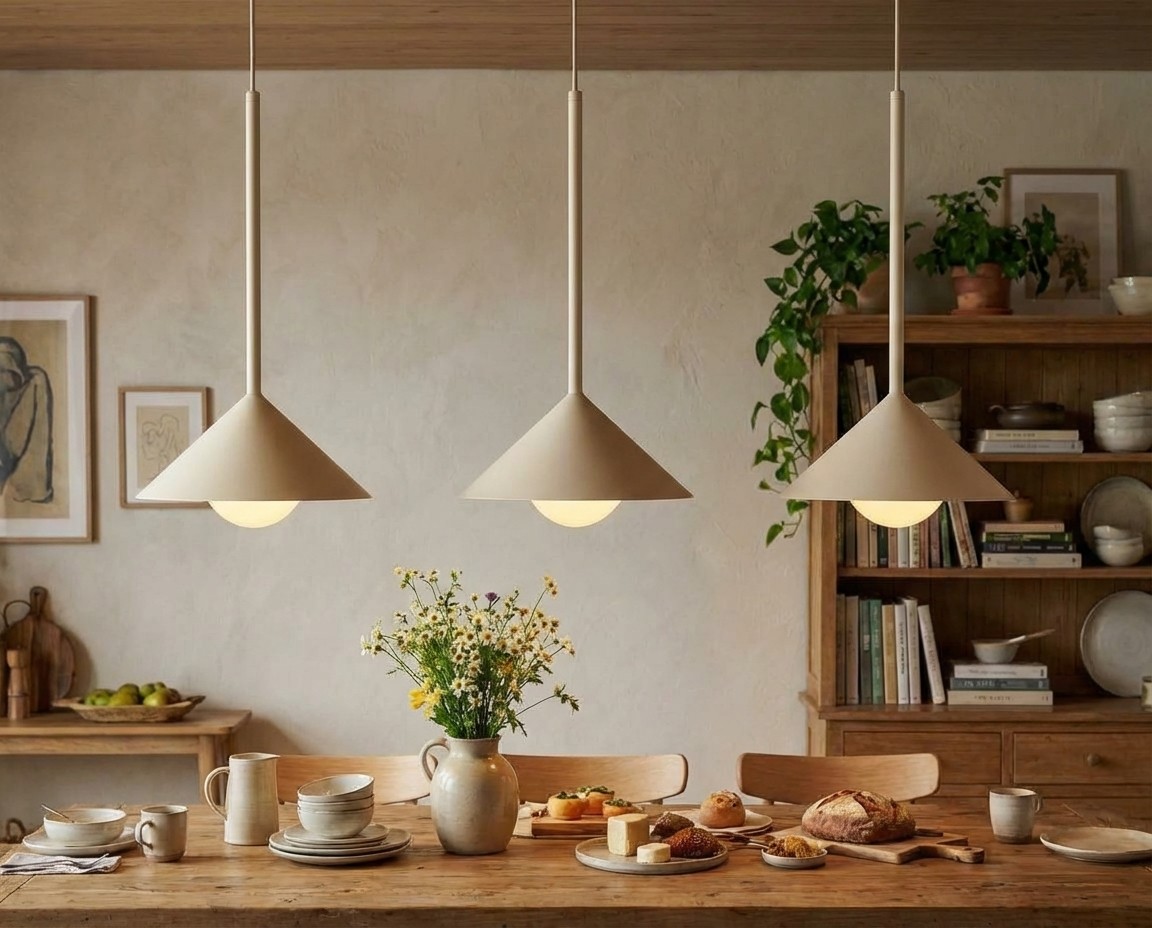 Brivana pendant lights over a dining table