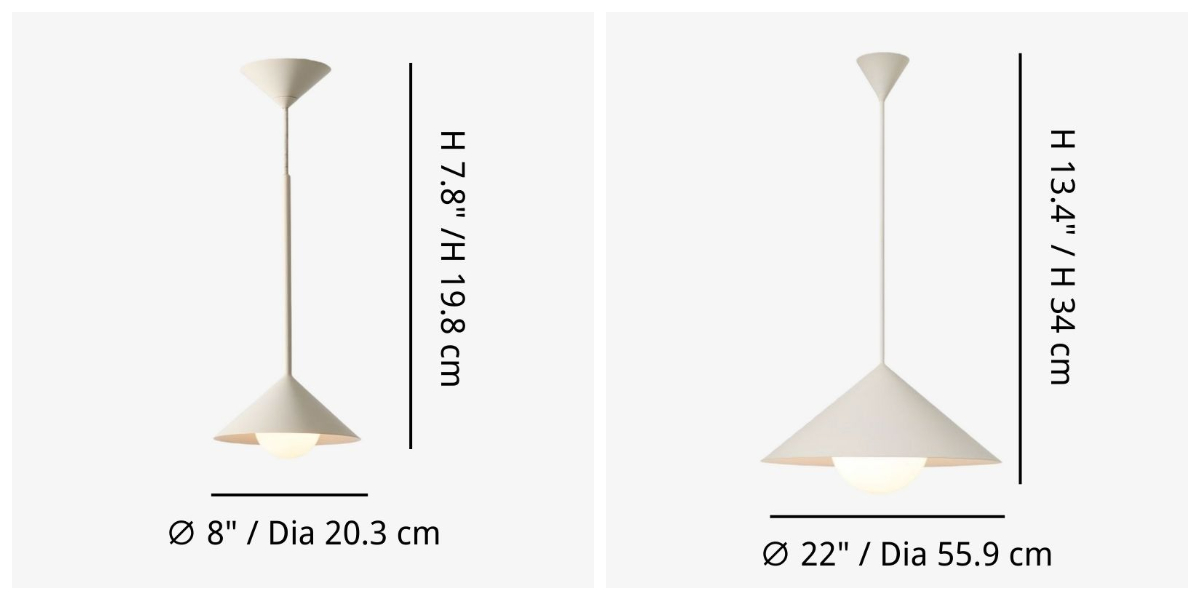 Brivana pendant size measurements