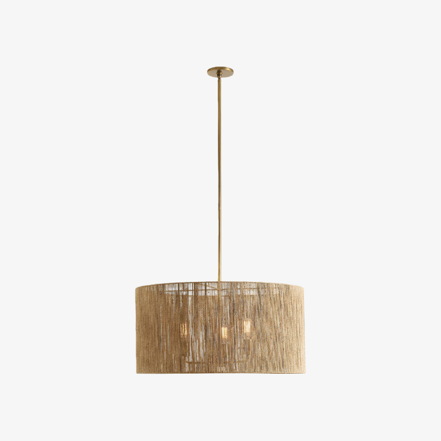 Dumora Antique Brass Drum Pendant Lamp - Farmhouse Style Lamp for Living Room