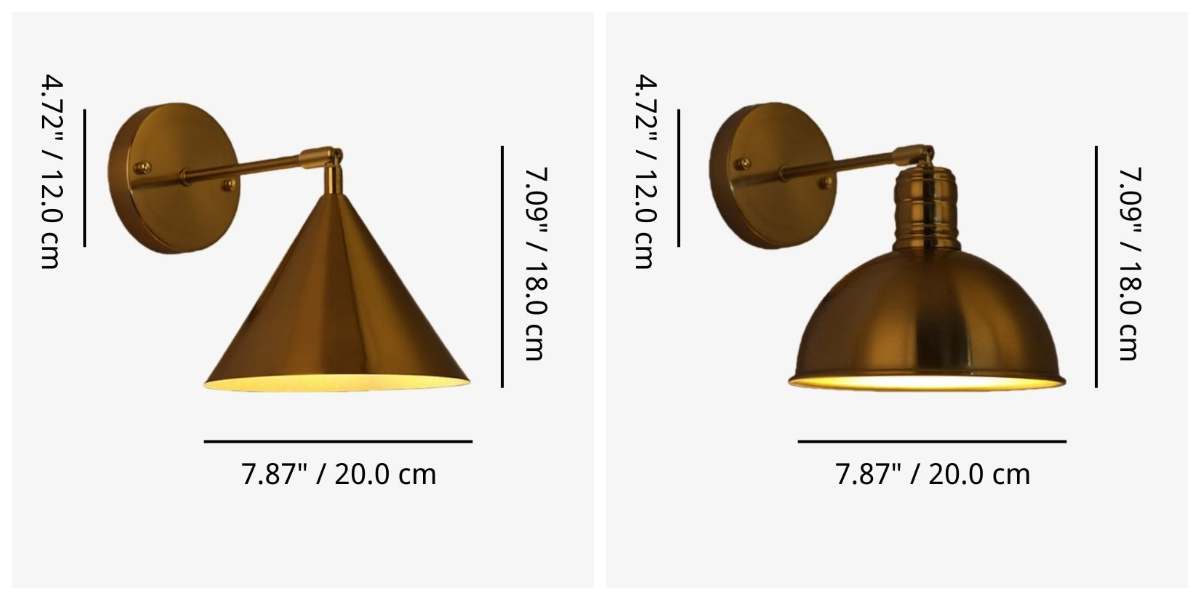 AstroLume wall sconce size diagram