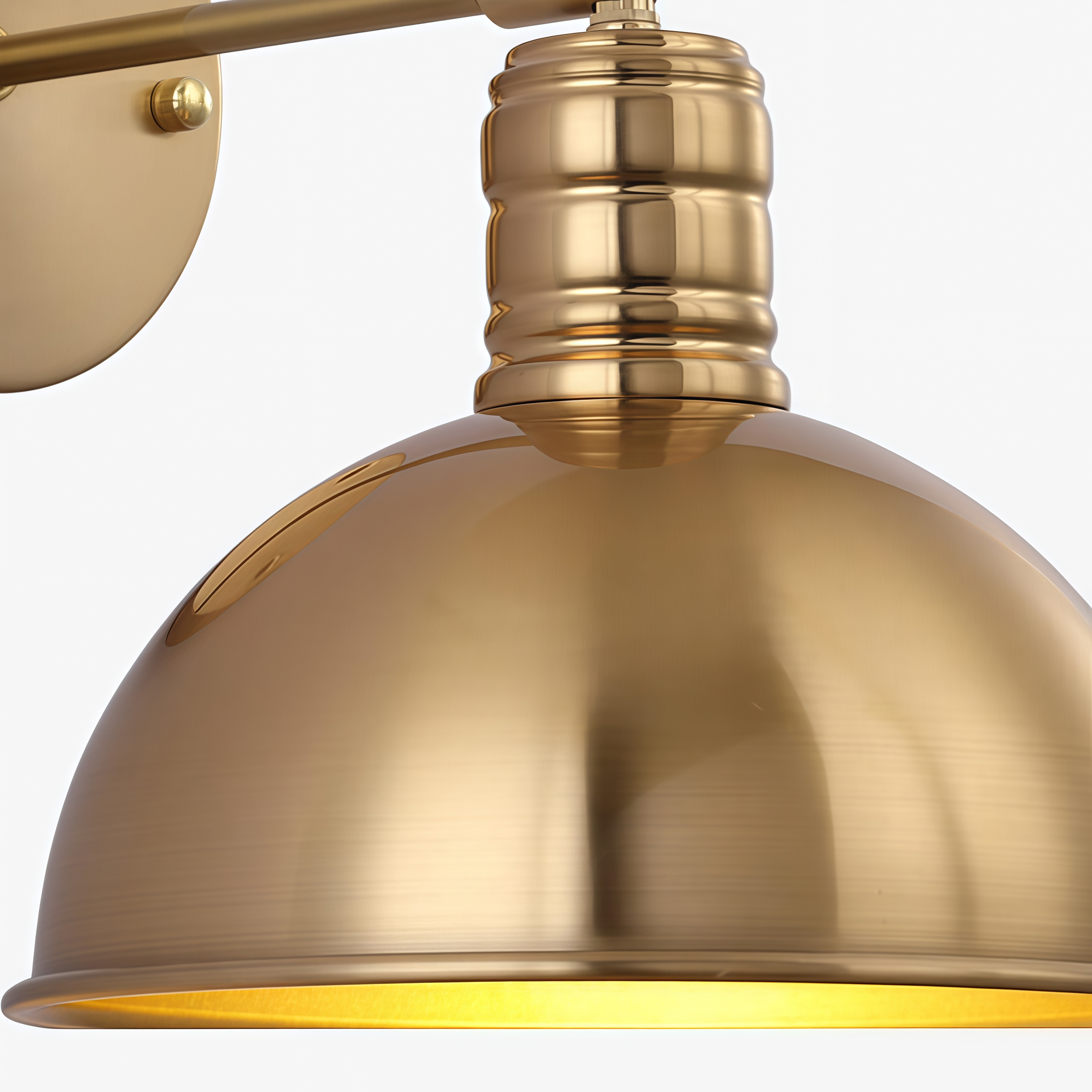 Close-up of brass shade detail