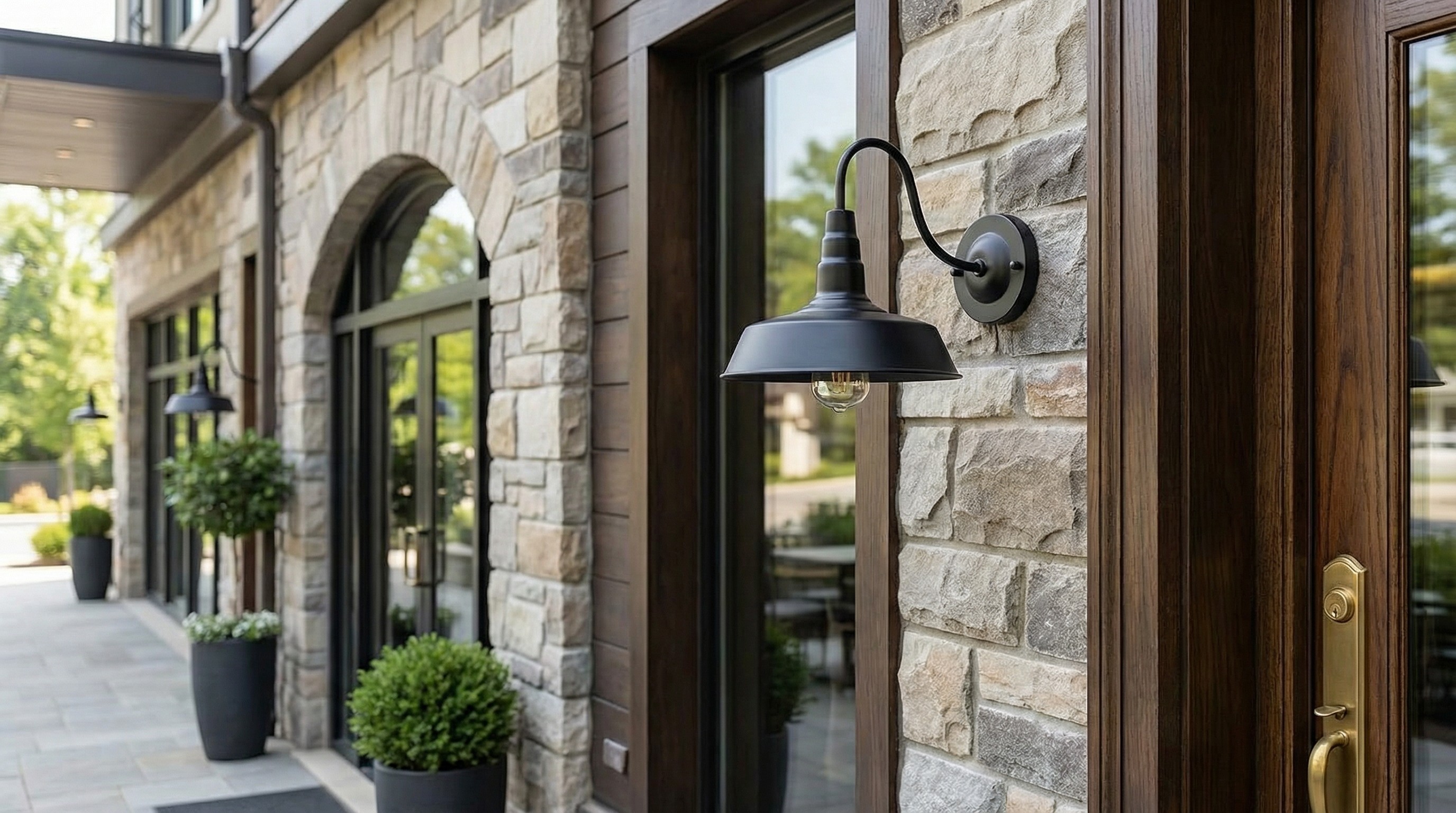 Korvi wall light styling on a balcony