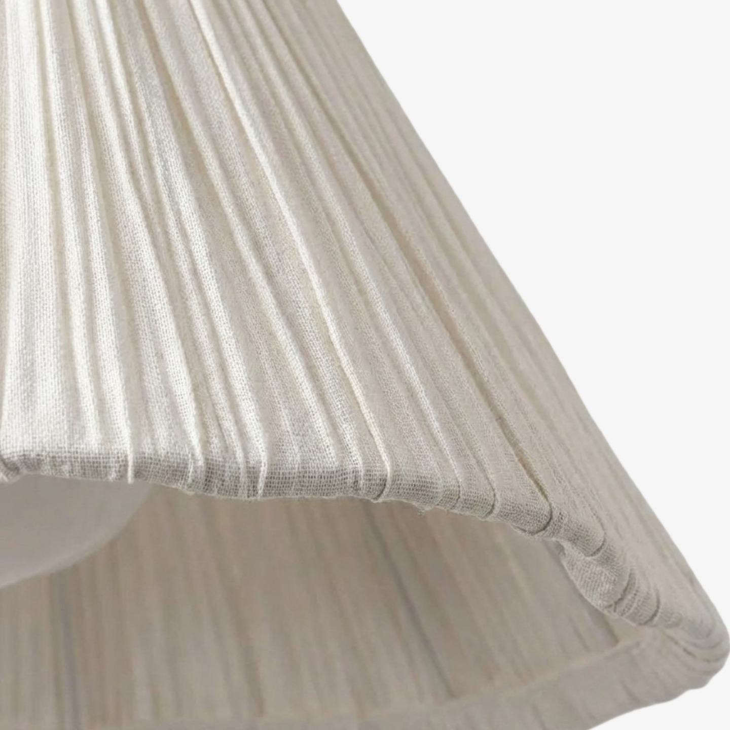 Close-up of the pleated linen shade texture