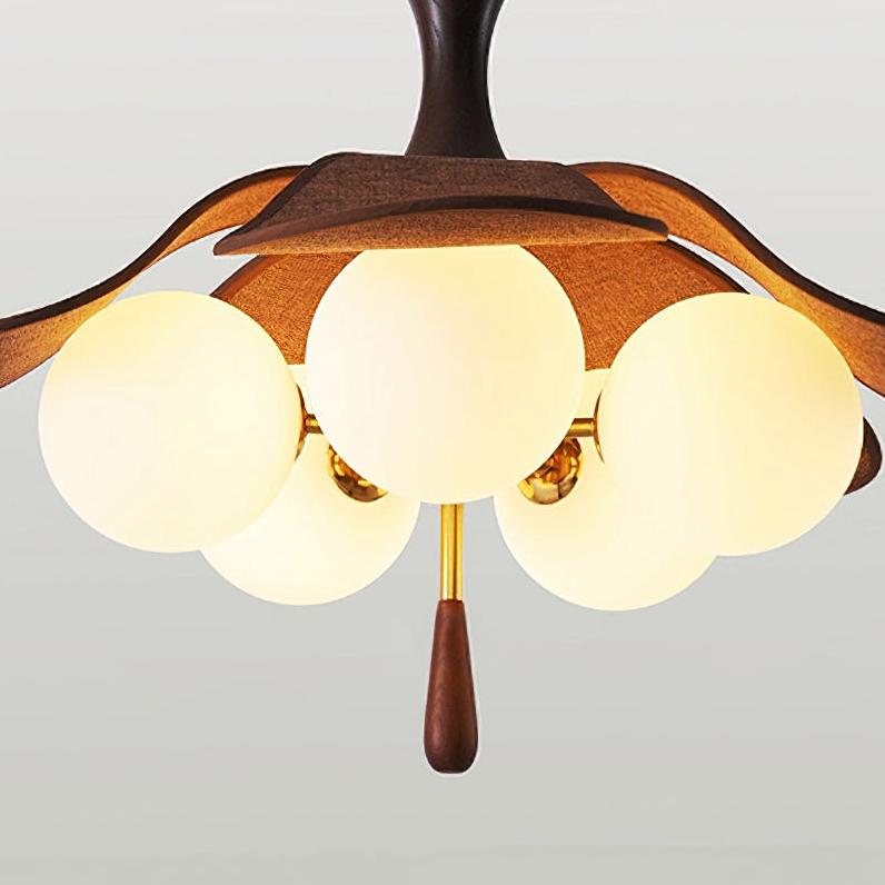 Front detail of Orrise sculptural globe cluster pendant