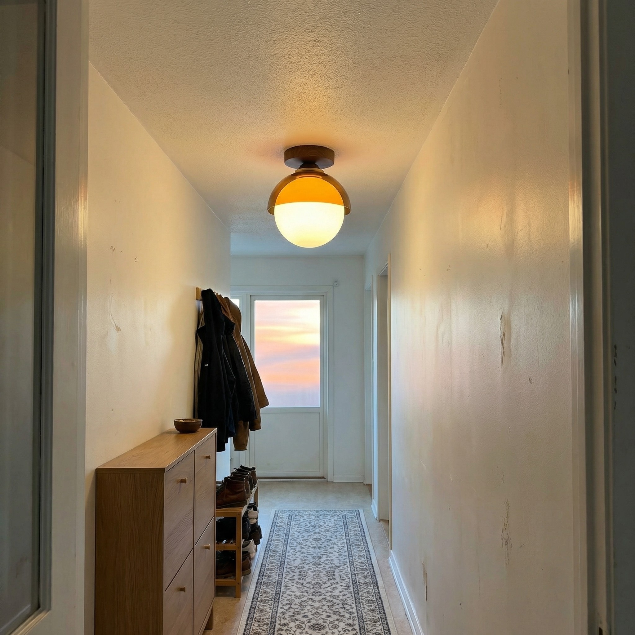 Sunset Afterglow ceiling light in a hallway