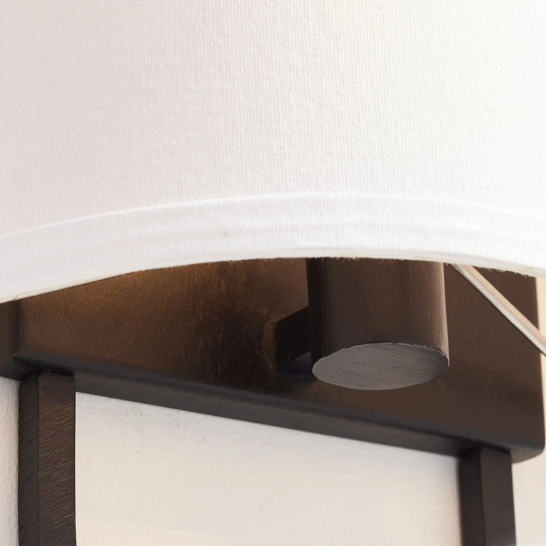 Brushed gold frame and clear glass pendant detail
