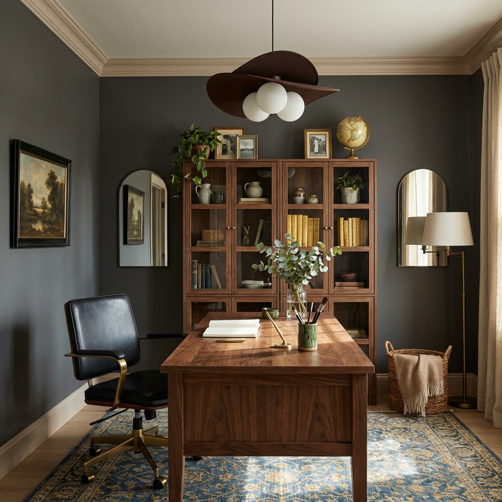 Orrise pendant light in a study and lounge room