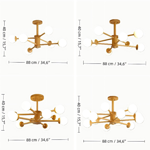 Orrise chandelier size diagram