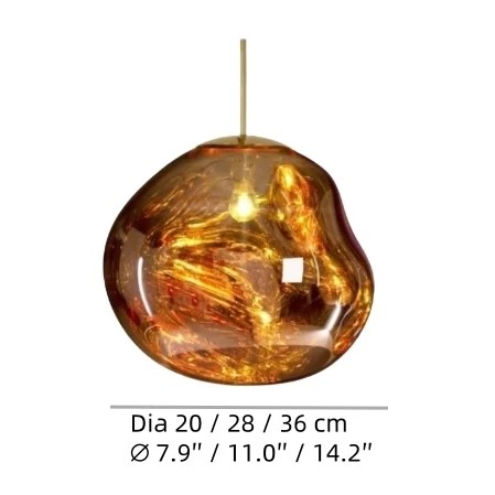 Ripple glass wall sconce size diagram