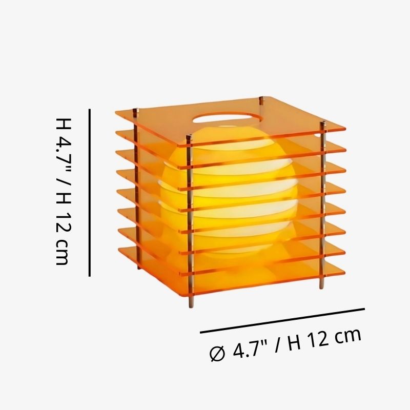 Afterglow moon cube table lamp 4.7 inch size diagram