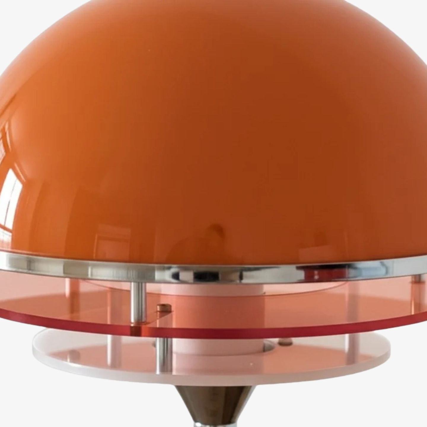 Orange dome and acrylic layered shade detail