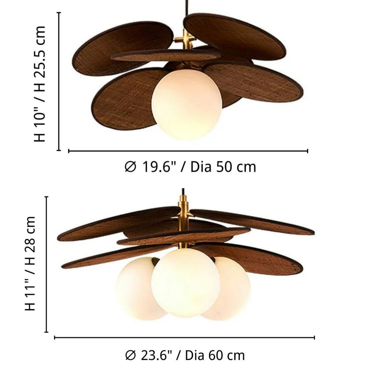 Orrise pendant lamp size specifications