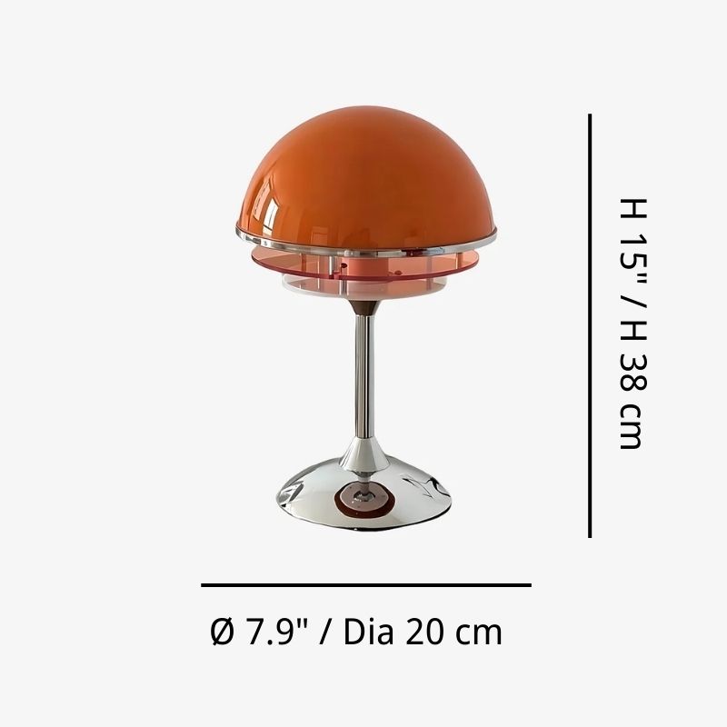Afterglow Sunset Glow table lamp size diagram