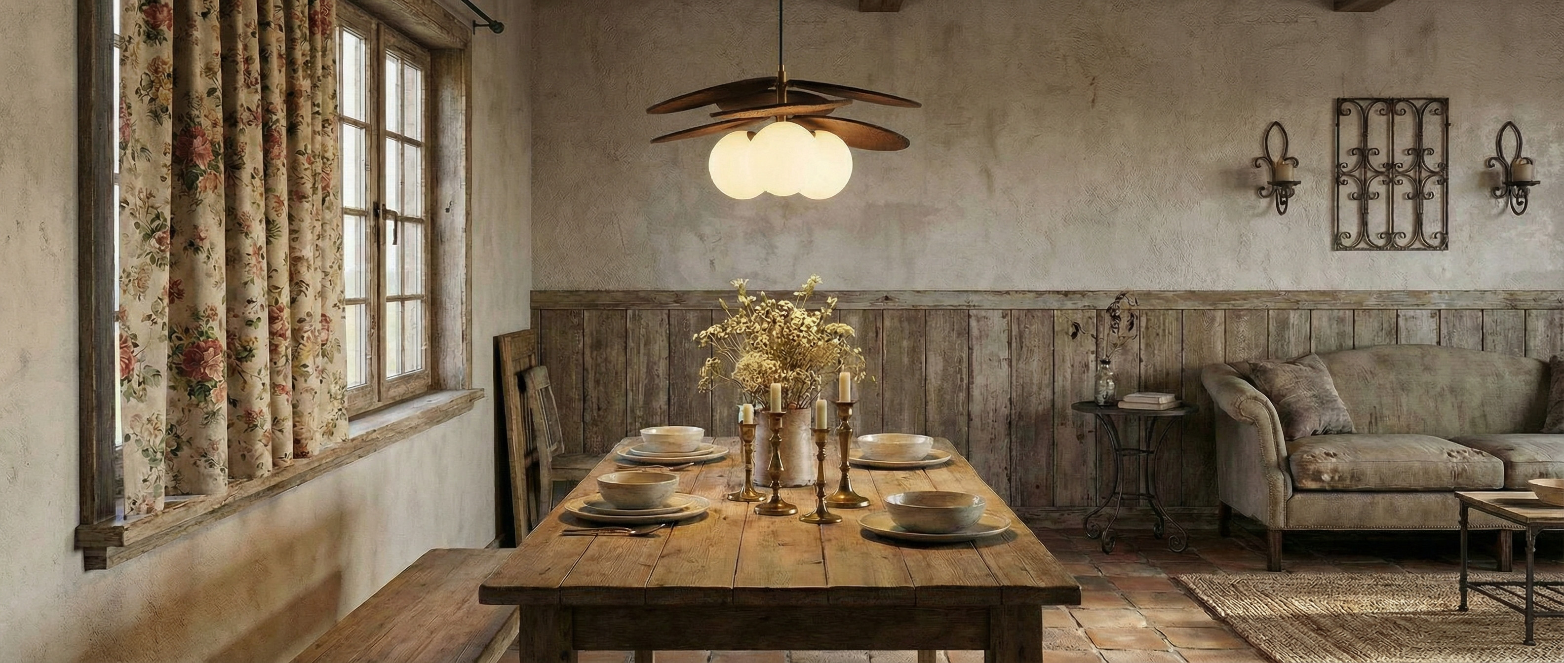 Orrise pendant light in a warm interior scene