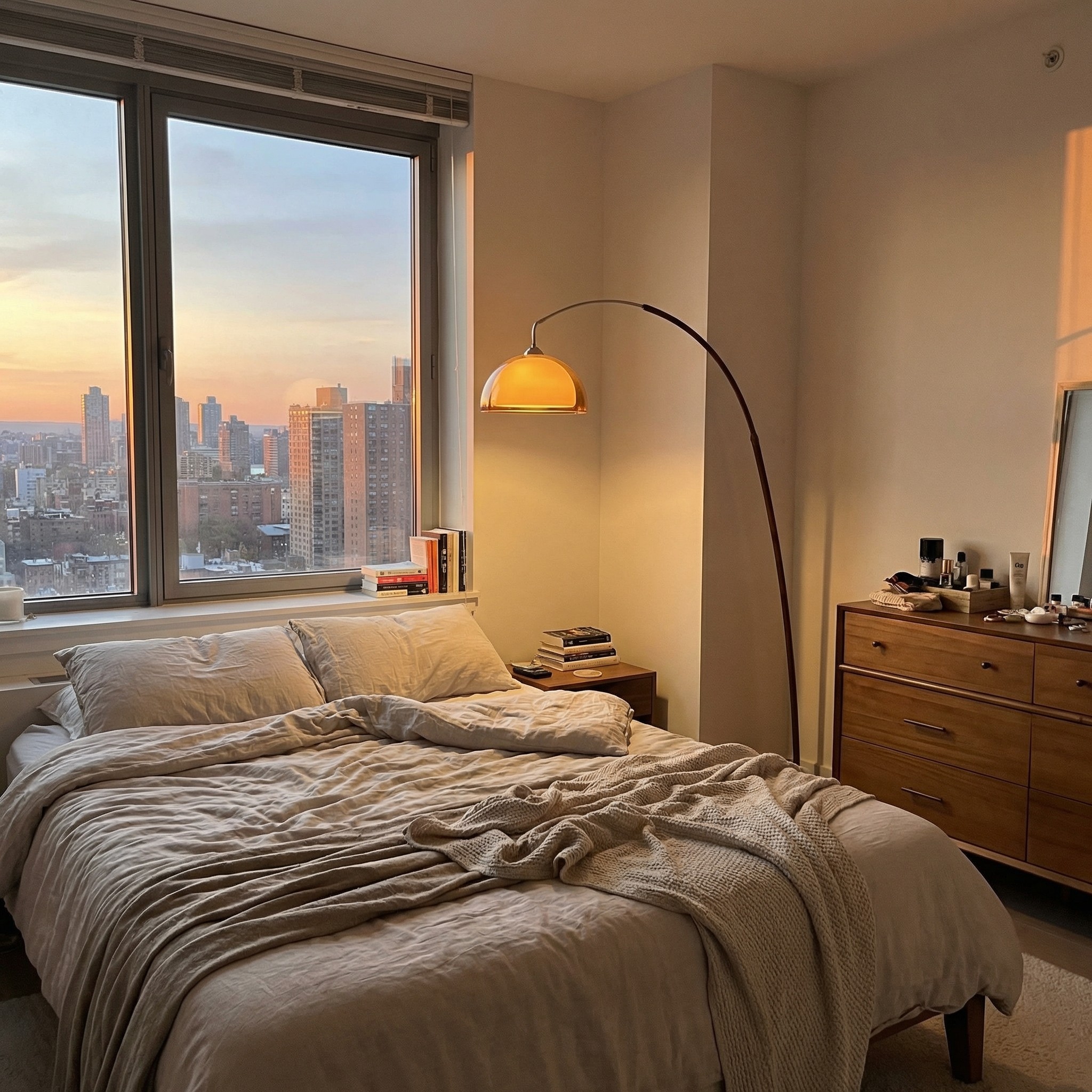 Afterglow floor lamp in a bedroom setting