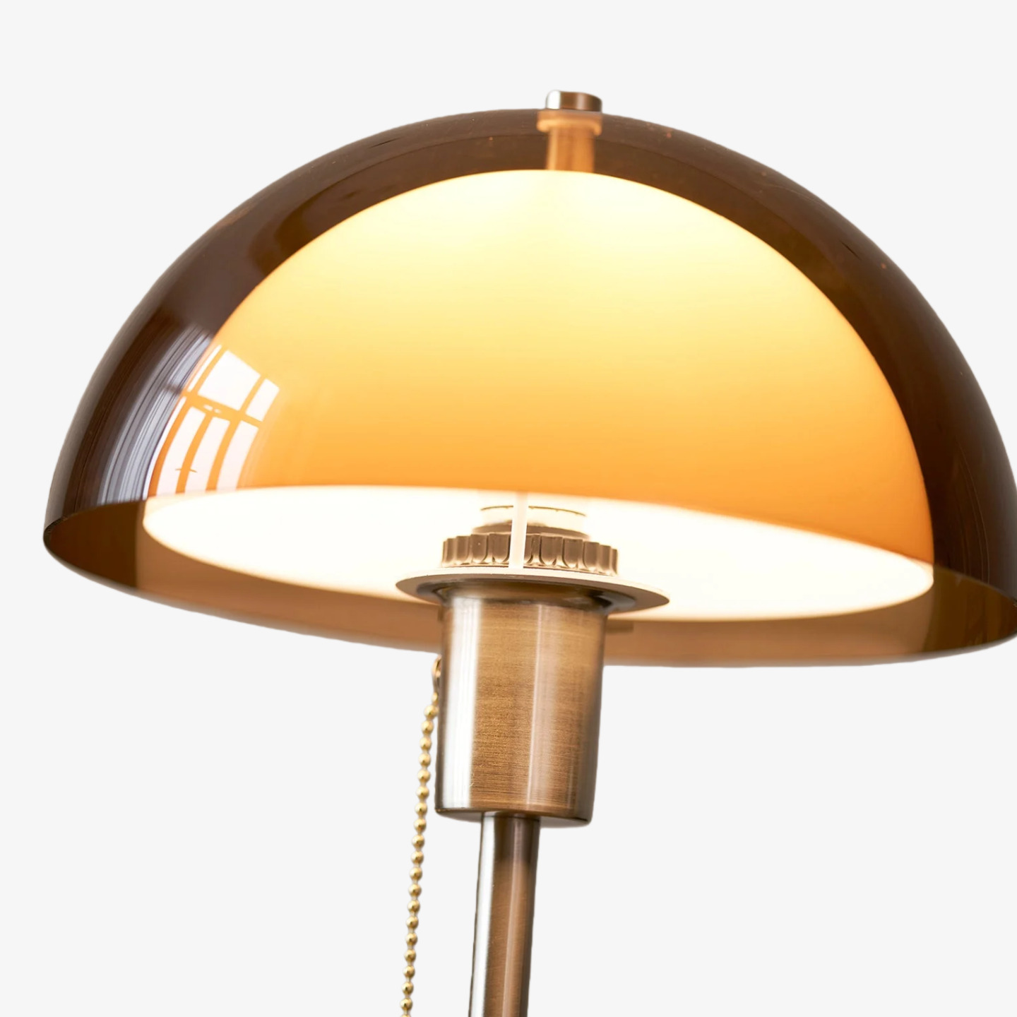Rounded amber shade detail of the Afterglow table lamp