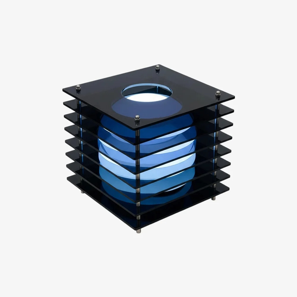 Black-White Afterglow moon cube table lamp