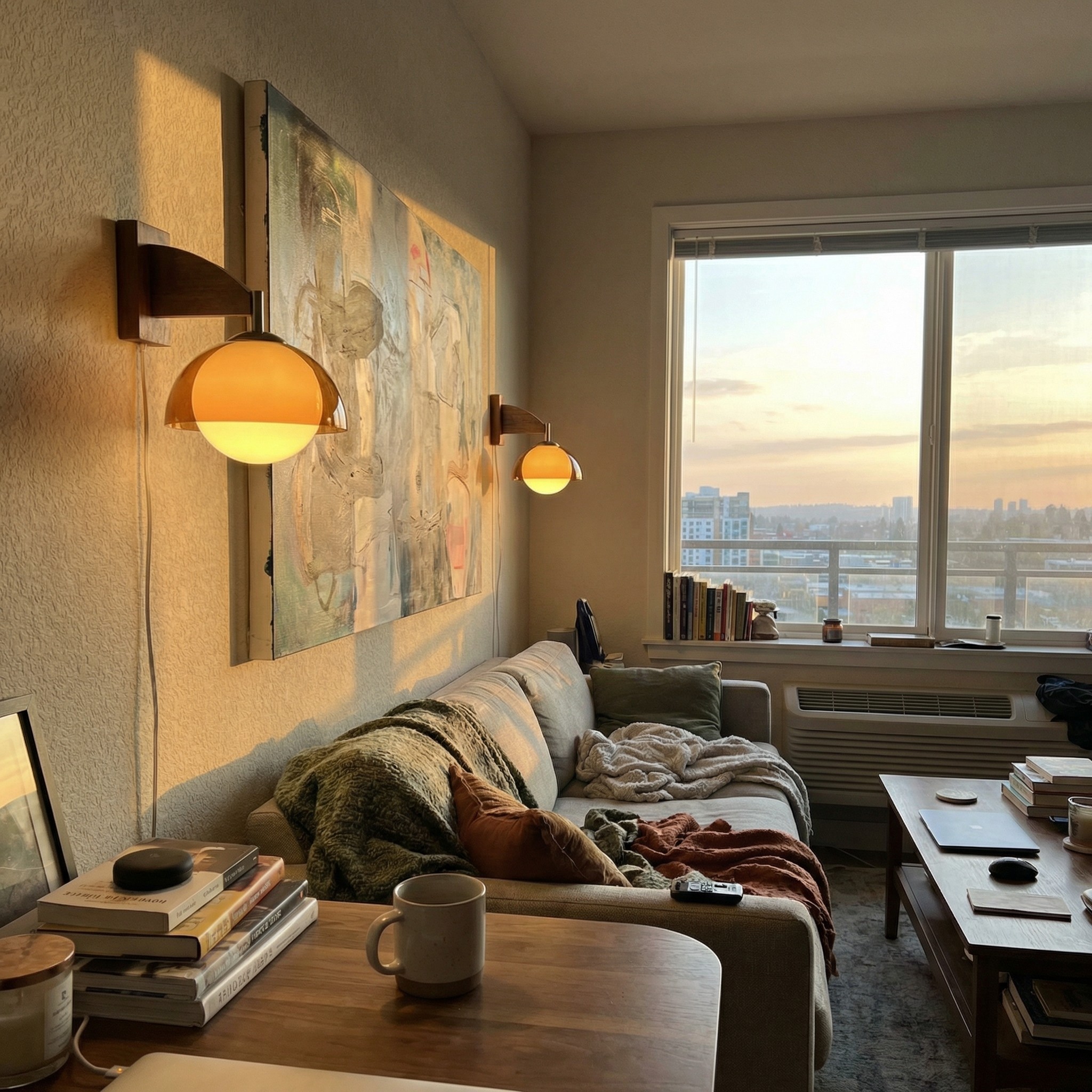 Afterglow wall lamp in a living room scene