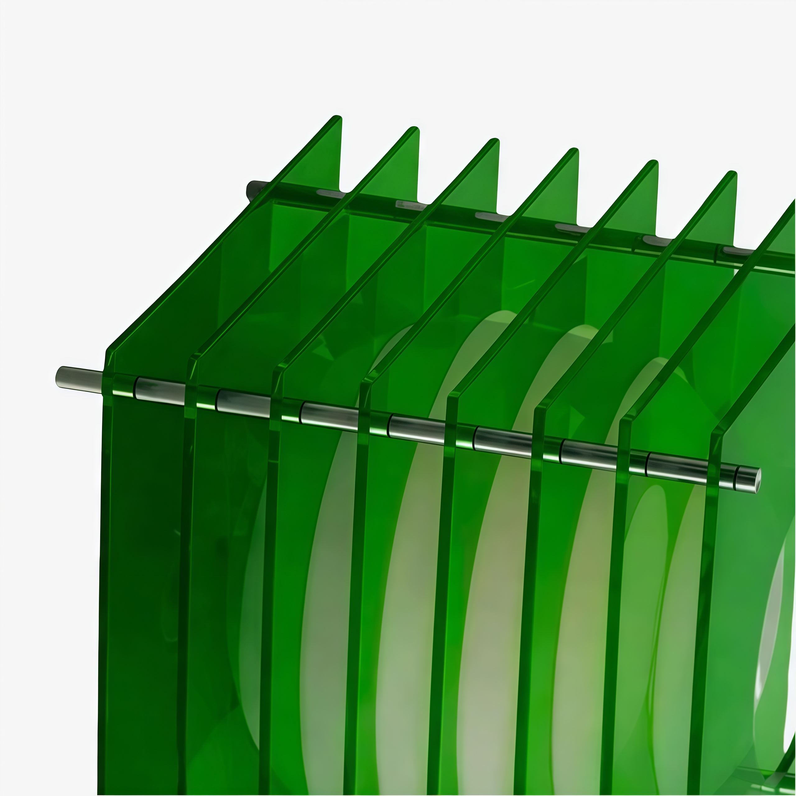 Green acrylic lamp detail
