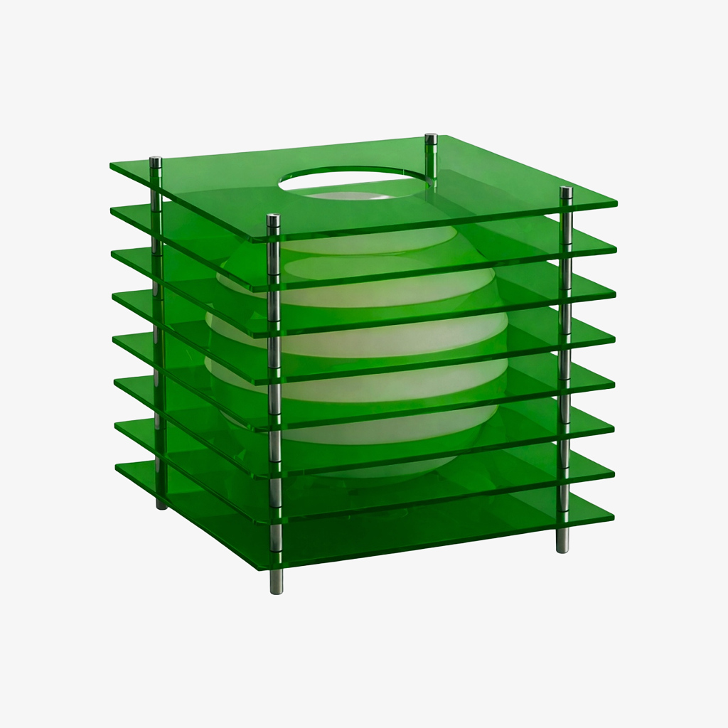 Green-White Afterglow moon cube table lamp
