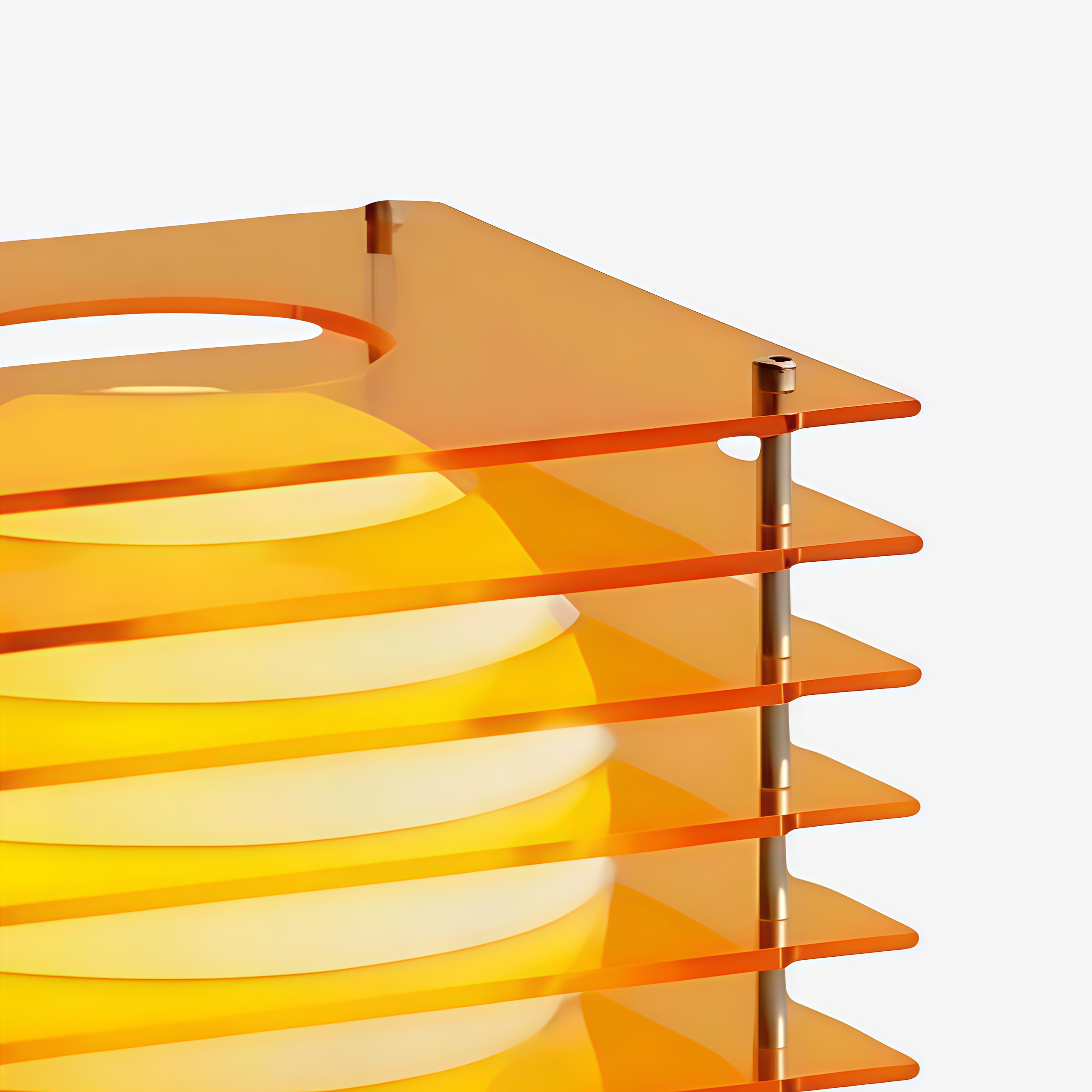 Orange acrylic lamp detail