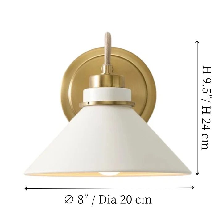 Aurenza wall sconce size diagram