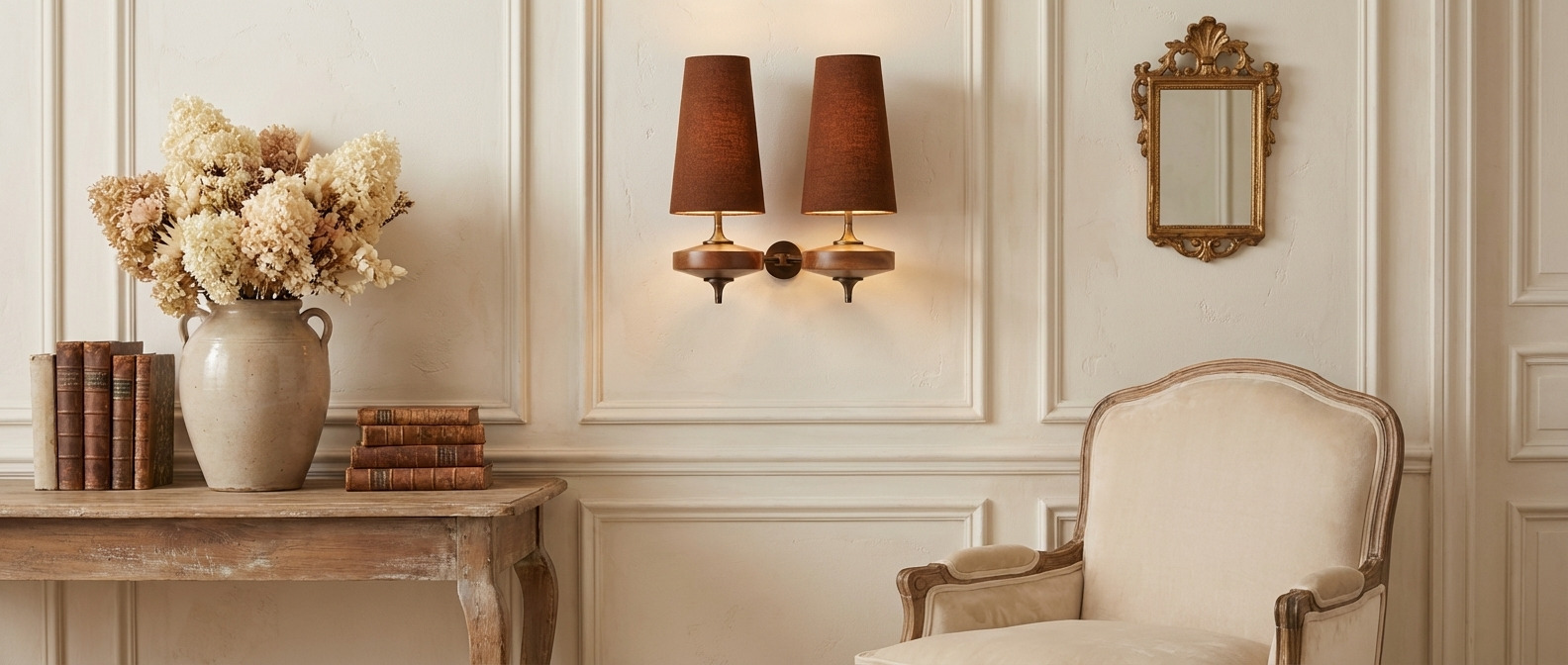 Diora Hour Rho wall lamps in a bathroom setting