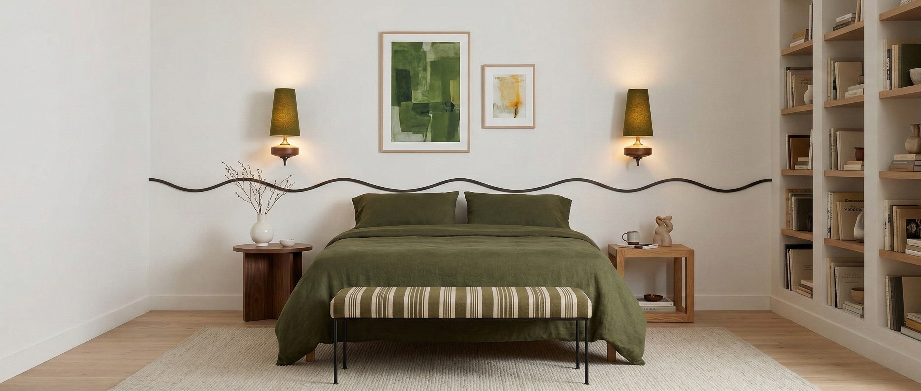 Diora Hour Rho wall lamp in a warm interior scene