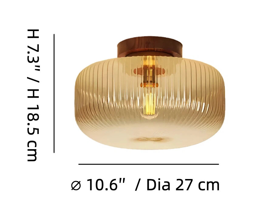 Navello ceiling light dimensions, diameter 10.6 inches and height 7.3 inches