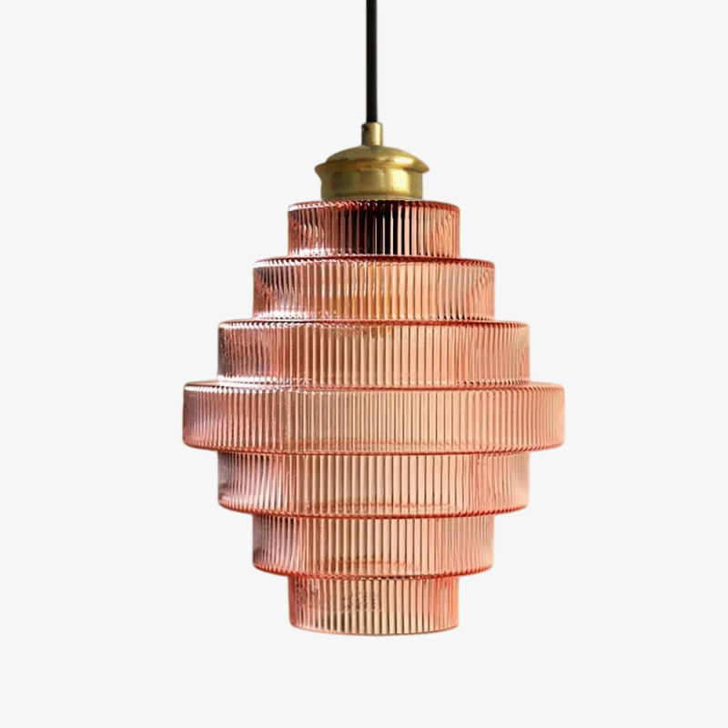 Ribella Striped Glass Bottle Pendant Lamp for Dining and Kitchen