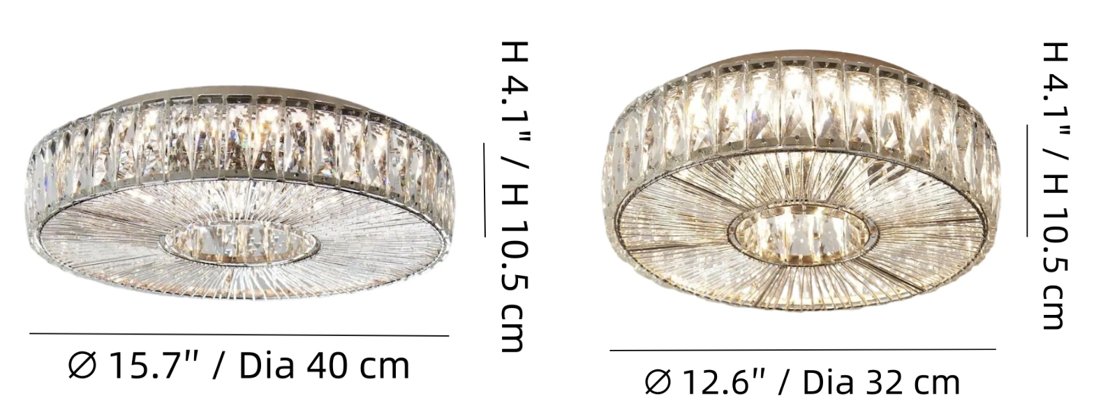 Ribella flush mount ceiling light size diagram