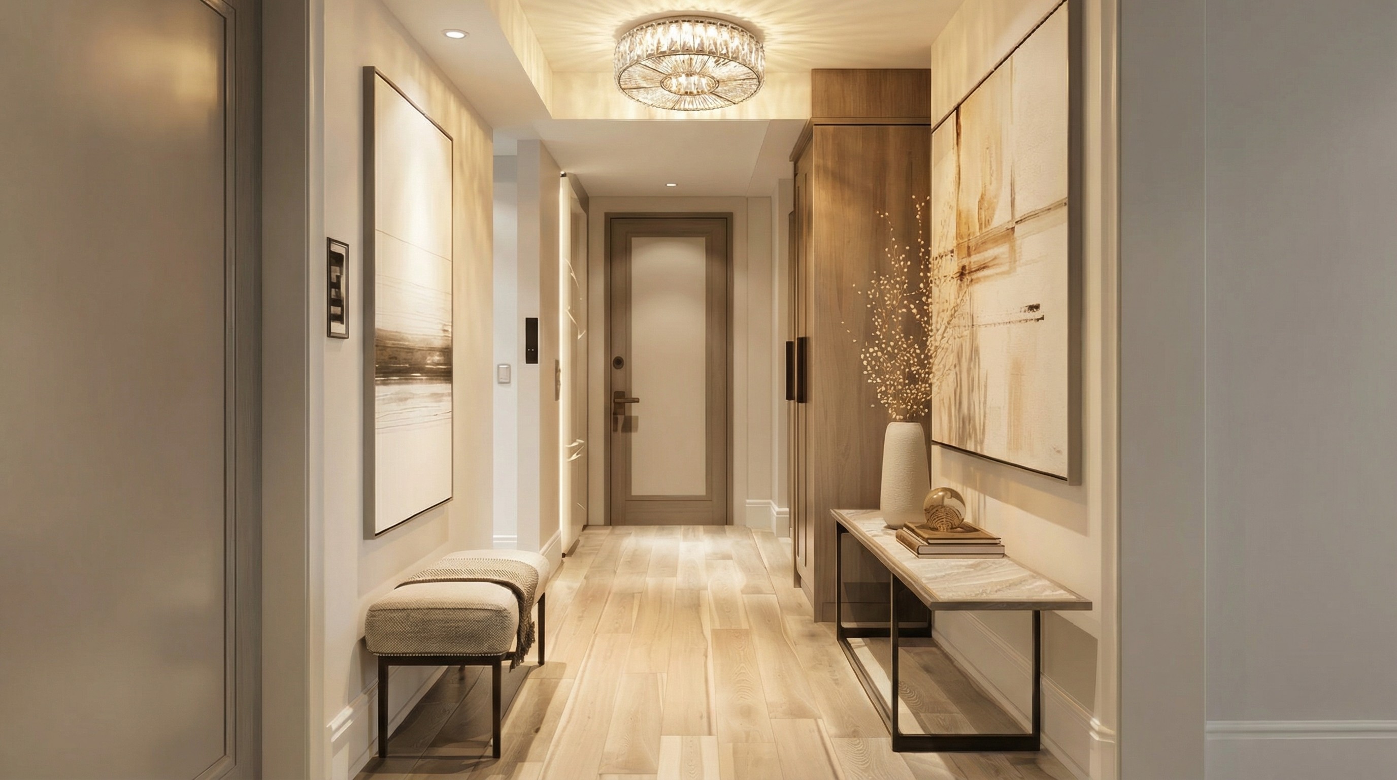 Ribella ceiling light in warm hallway