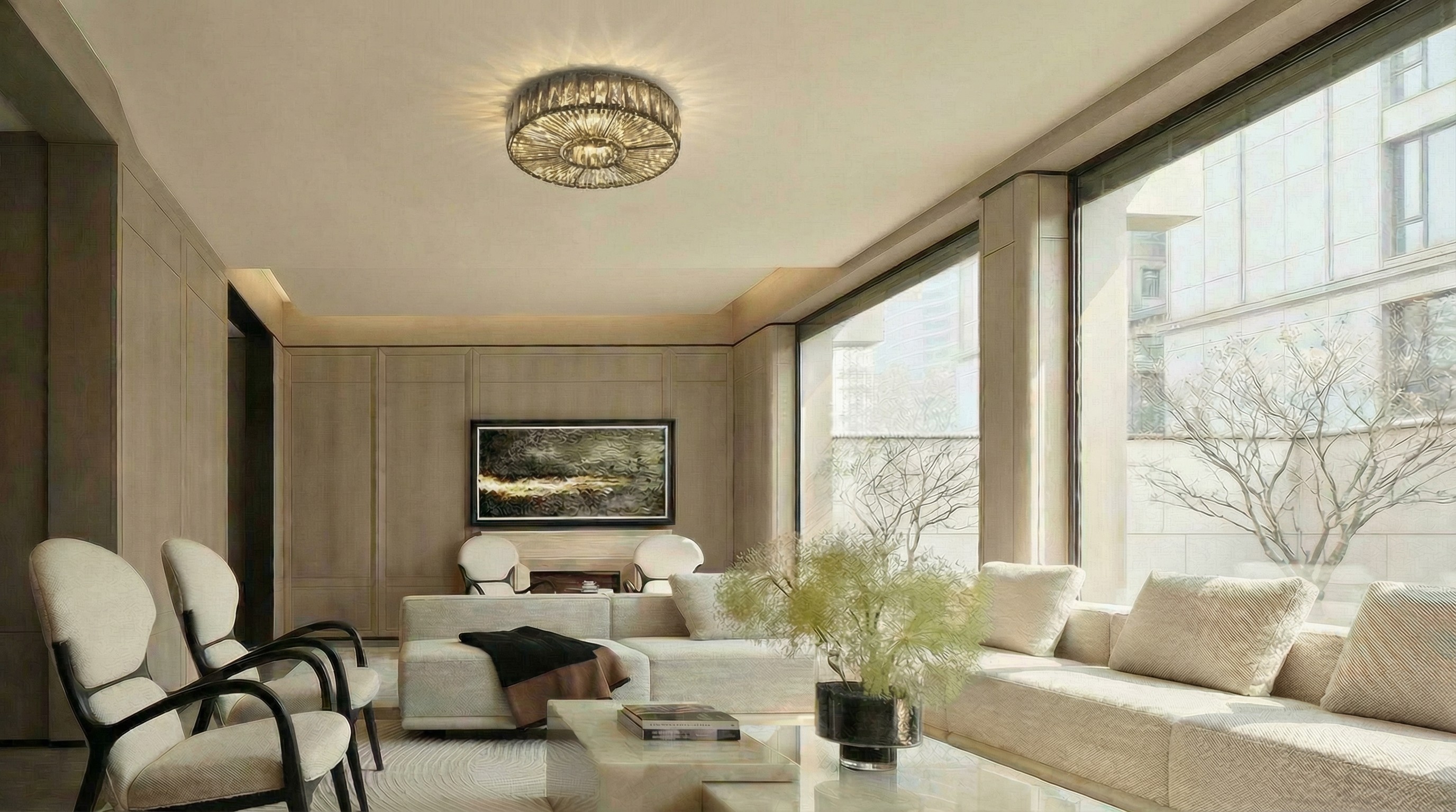 Ribella ceiling light in bedroom setting
