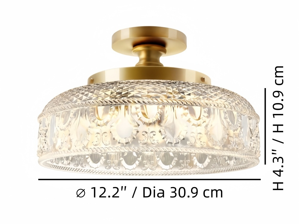 Ripple glass wall sconce size diagram