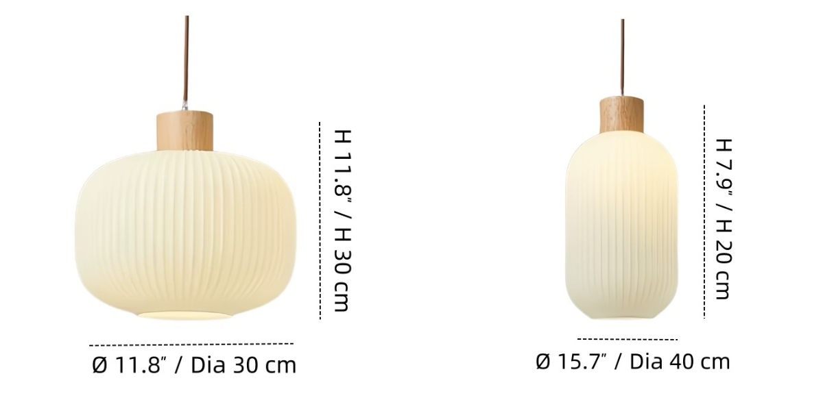 Opalora pendant light size diagram