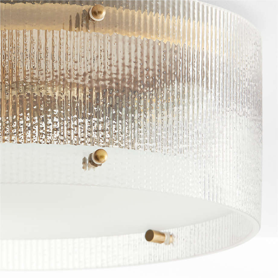 Close-up of Ribella fluted glass diffuser and brass fasteners