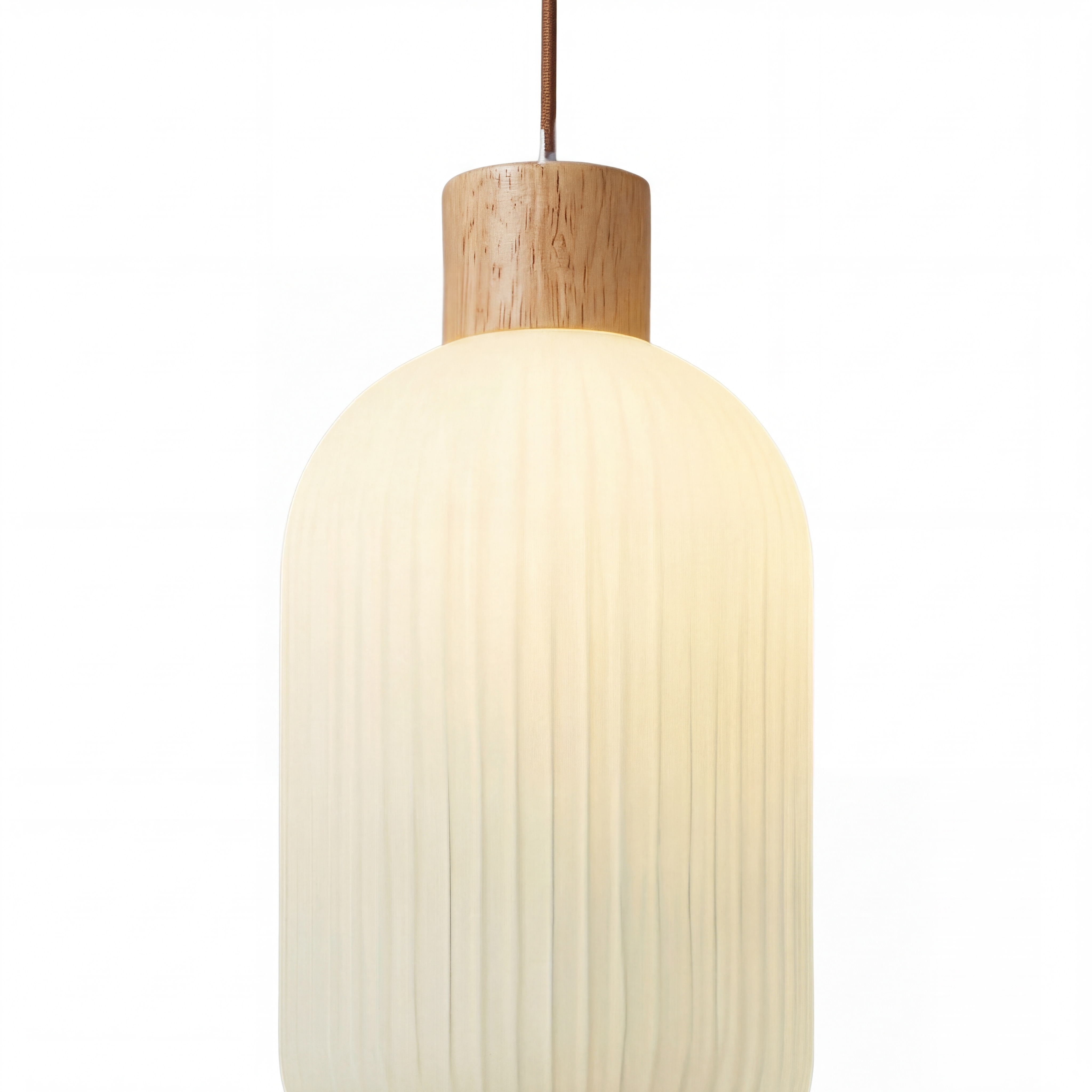 Opalora ribbed milky glass pendant shade detail