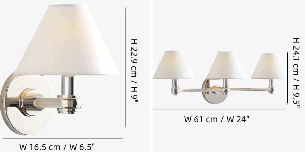 Roven wall sconce measurements