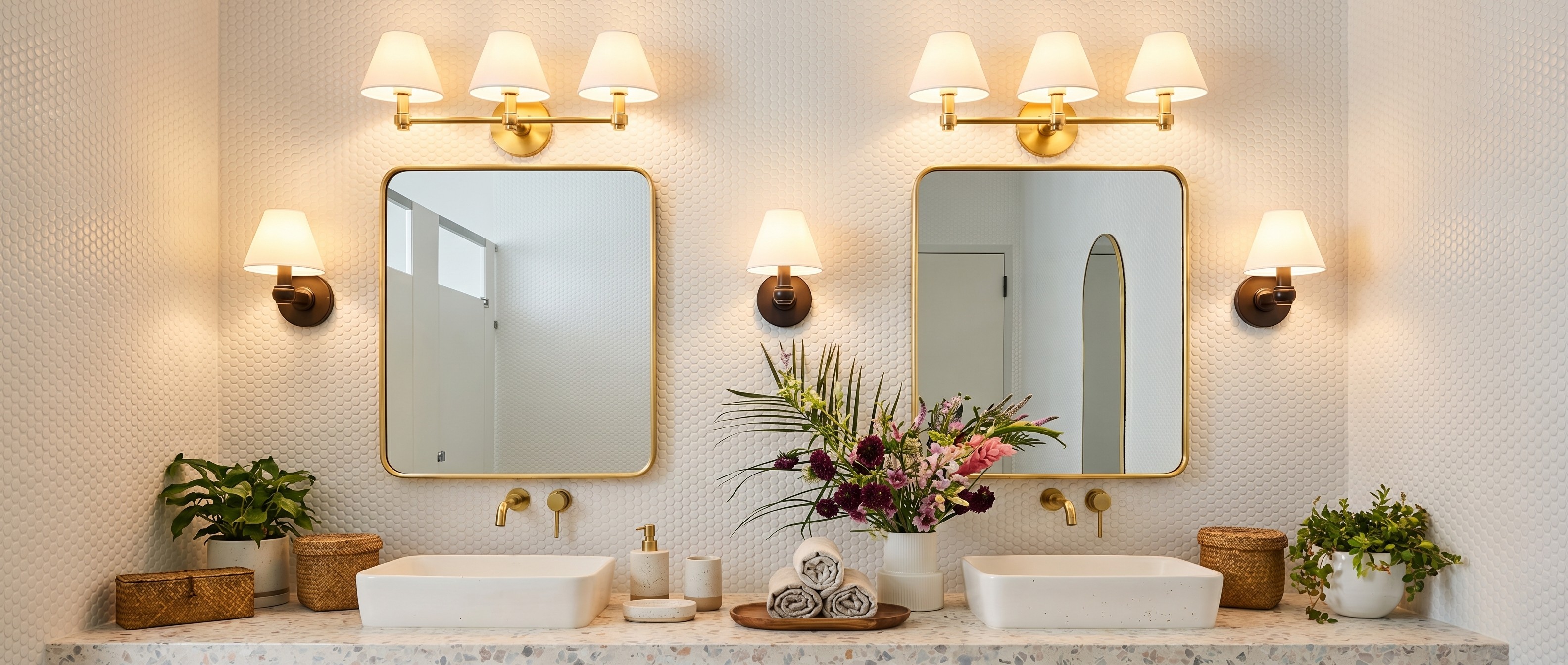 Roven Collection bathroom vanity lighting scene