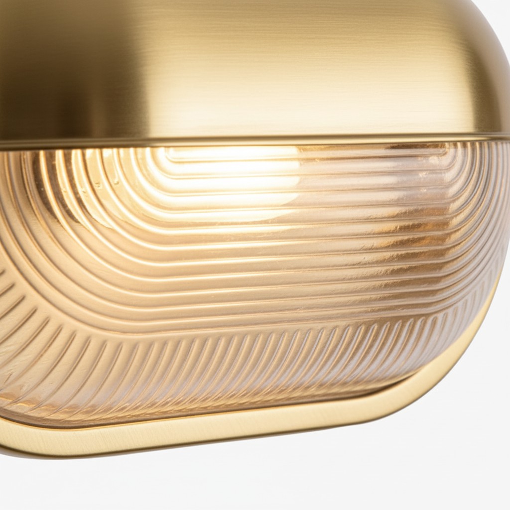 Docka lamp illuminated glass shade detail