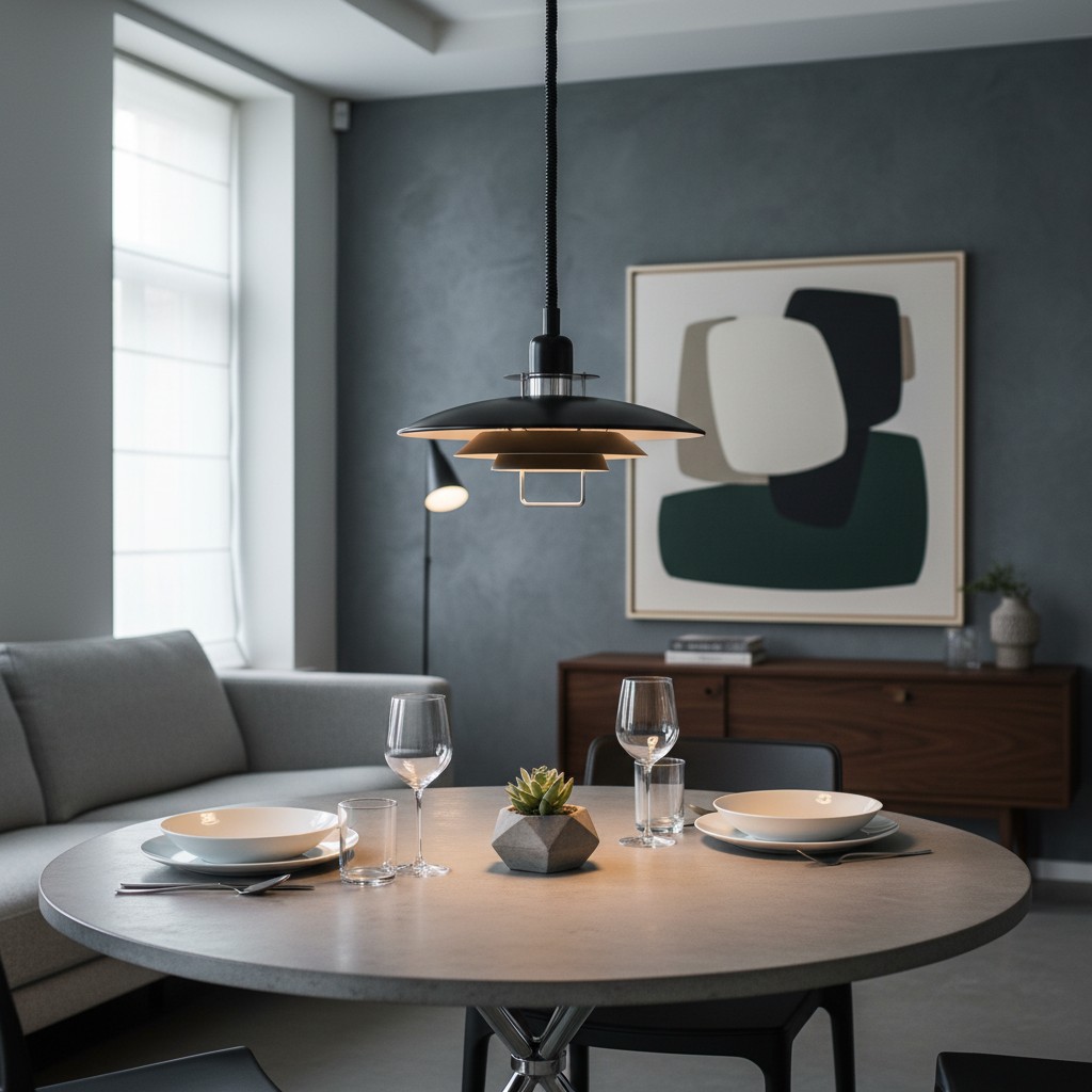 Triple Layer Scandinavian Pendant Light over a dining table
