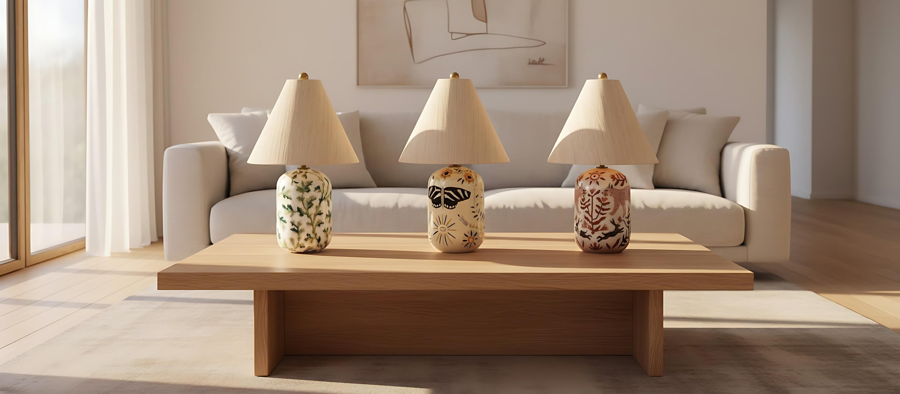 Ceruna Collection table lamps in a living room