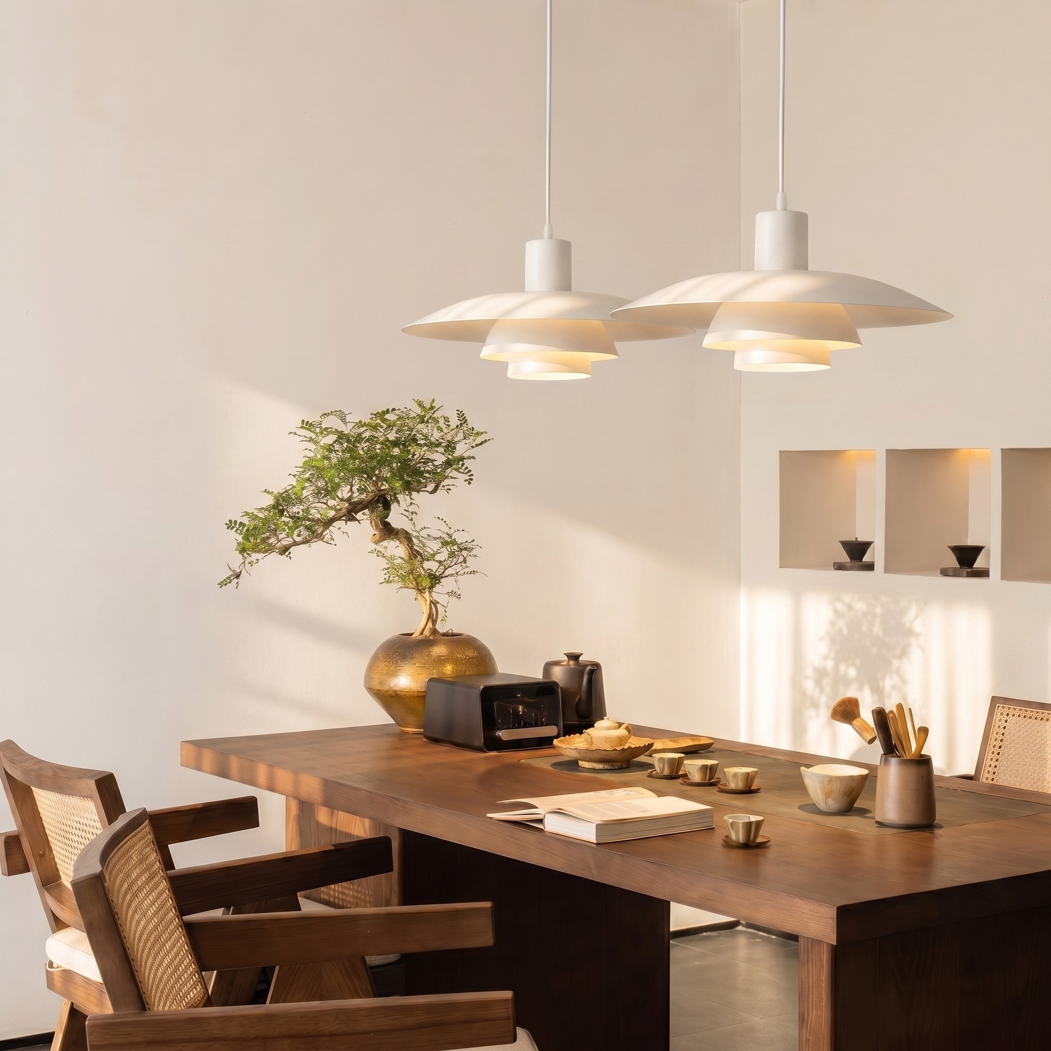 Layera pendant light above dining table