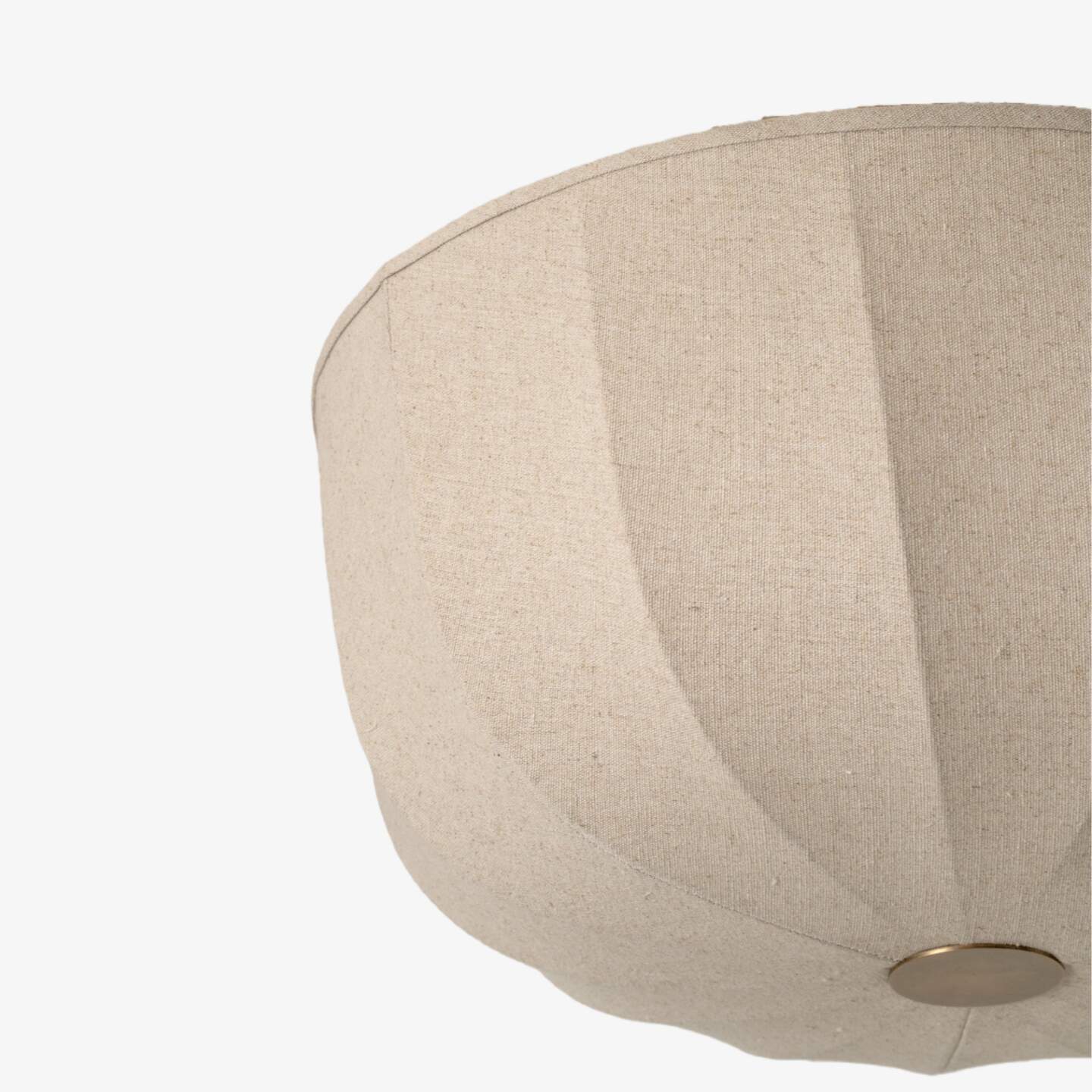 Textured linen shade detail on the Loomis ceiling lamp