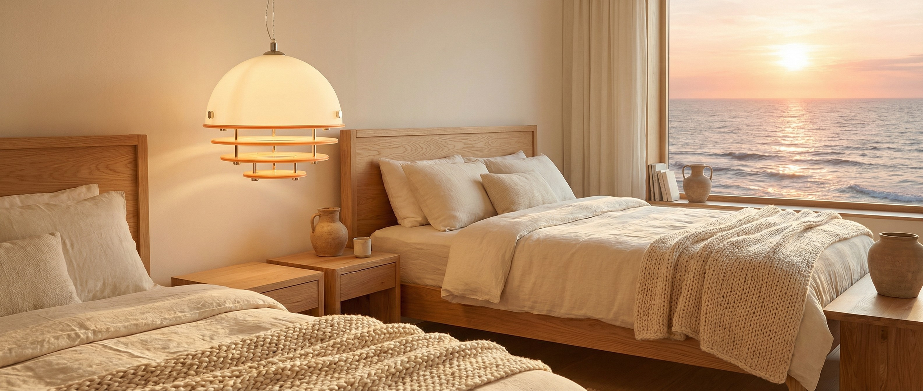 Sunset pendant light in a home interior