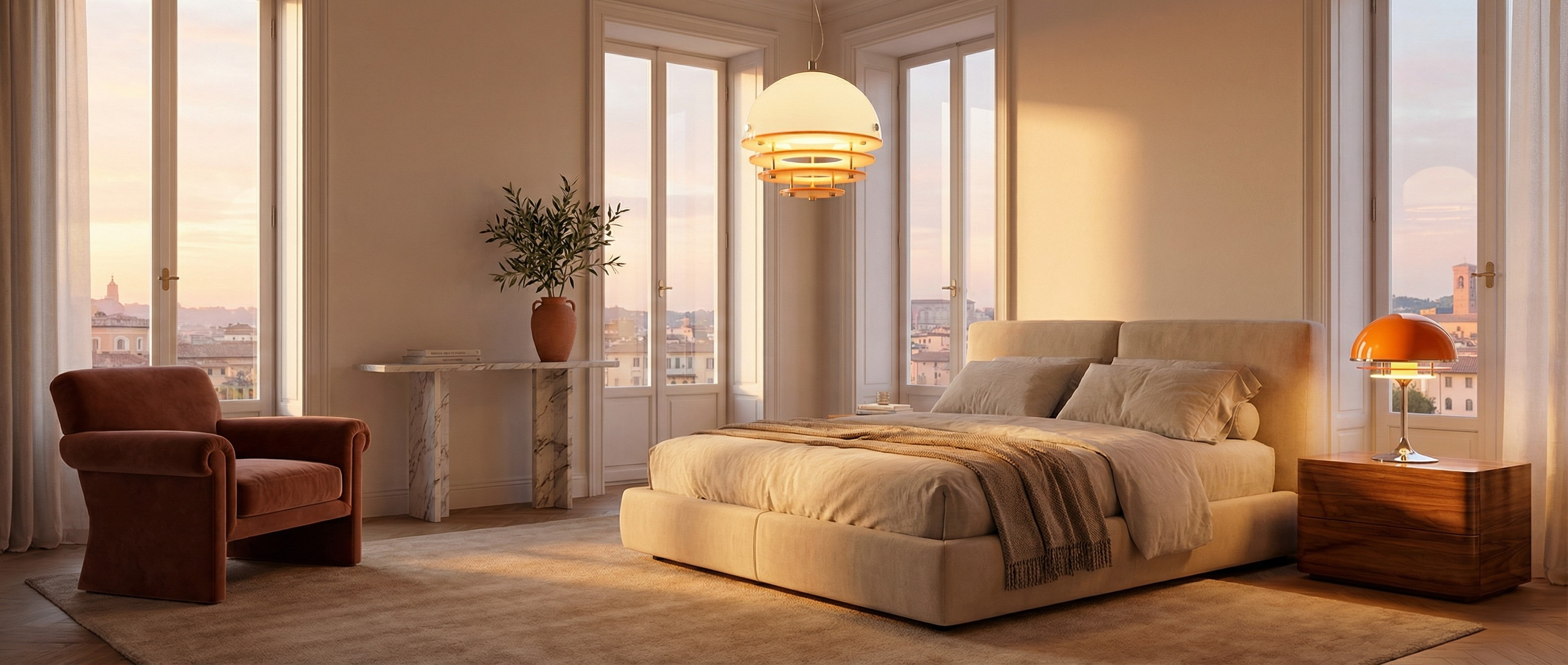 Sunset Collection bedroom lighting scene