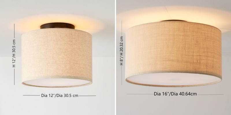 Dumora ceiling light size diagram