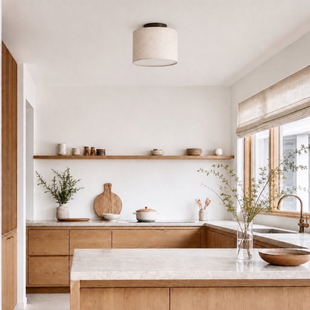 Dumora ceiling light styled in a kitchen