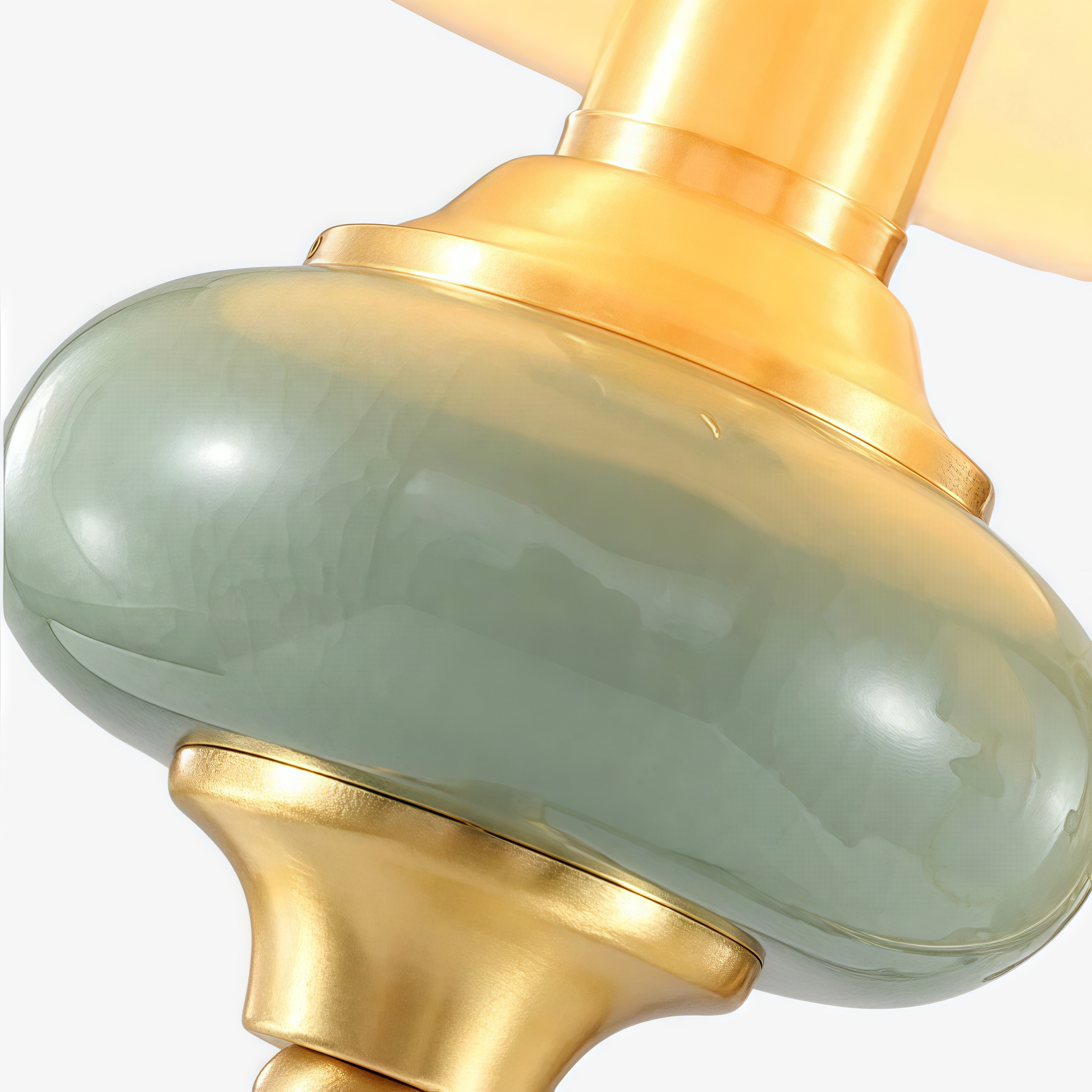 Close detail of Rowanea ceramic accent and gold metalwork